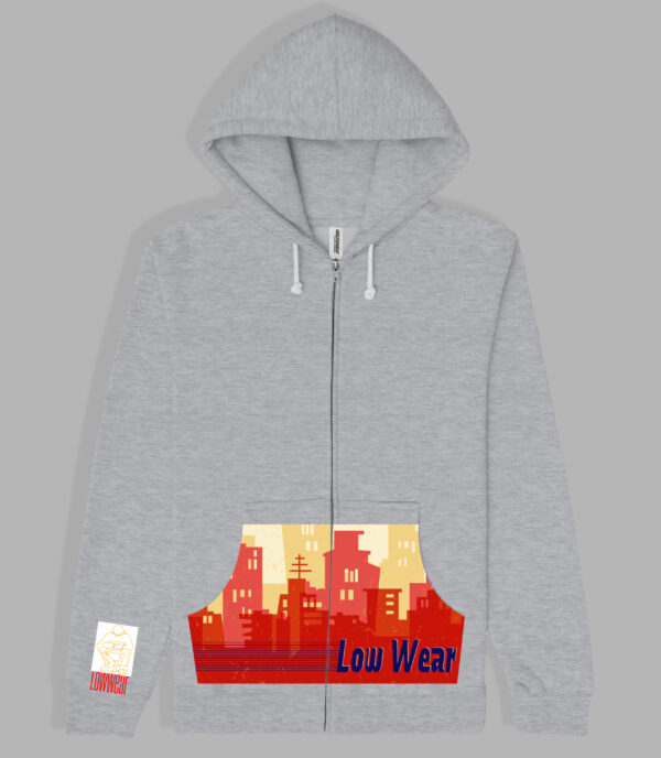 City print cotton zip Hoodie