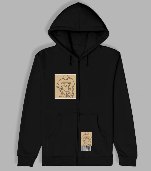 Logo Cotton zip Hoodie