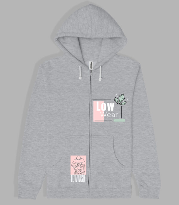 Low Wear diamond cotton zip Hoodie
