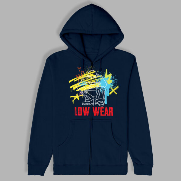 Logo splash paint Cotton Zip Hoodie