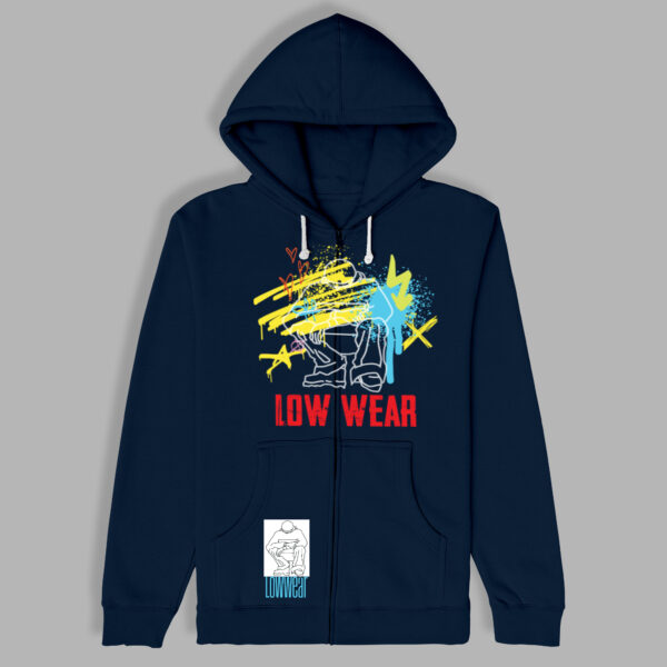 Logo splash paint cotton zip Hoodie