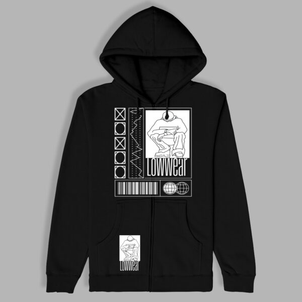Logo Low Wear cotton zip Hoodie