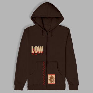 Low Wear script cotton zip Hoodie