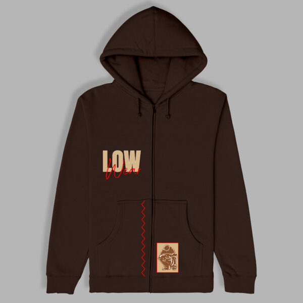 Low Wear script cotton zip Hoodie