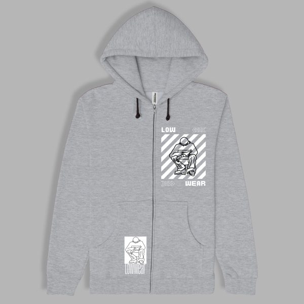 Low wear logo print Cotton zip Hoodie
