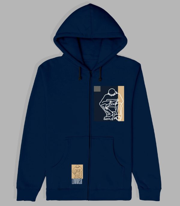 Low wear Logo Cotton zip Hoodie