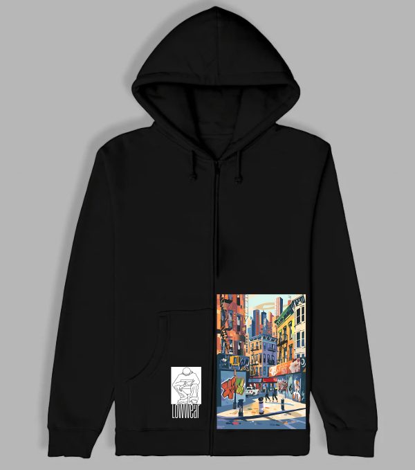 Low wear street print Cotton zip Hoodie