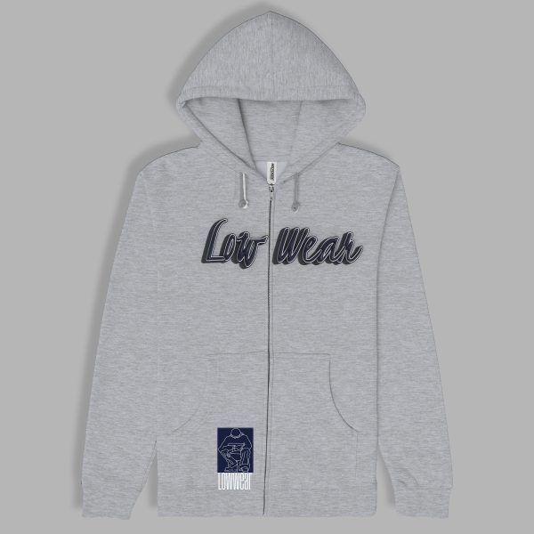 Low wear blue pinstripe Cotton zip Hoodie