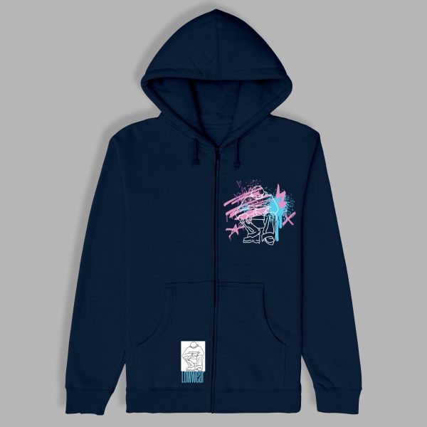 Low wear pink logo Cotton zip Hoodie