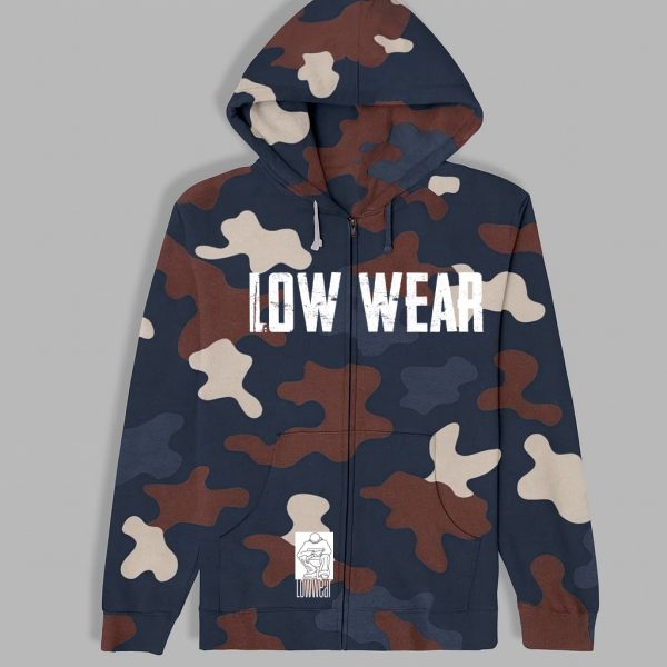Low wear camouflage Cotton zip Hoodie