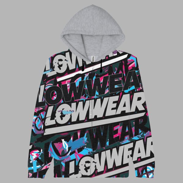 Low wear big print Cotton zip Hoodie