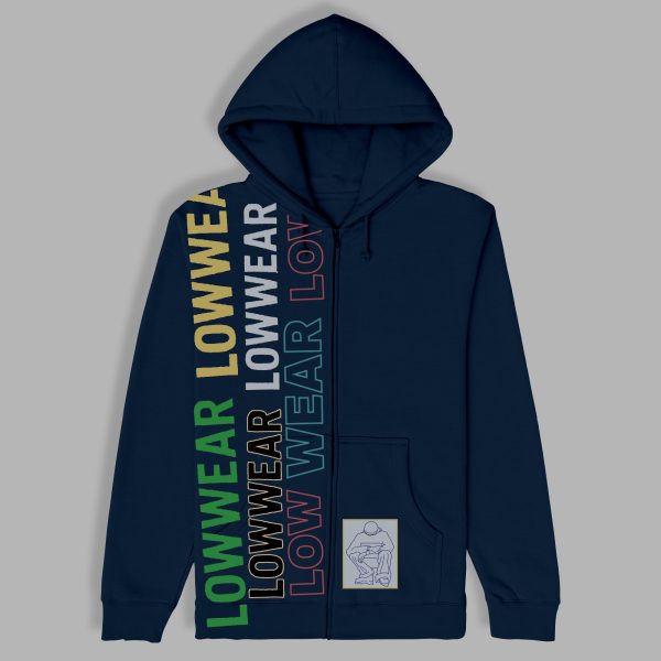 Low wear one side Cotton zip Hoodie