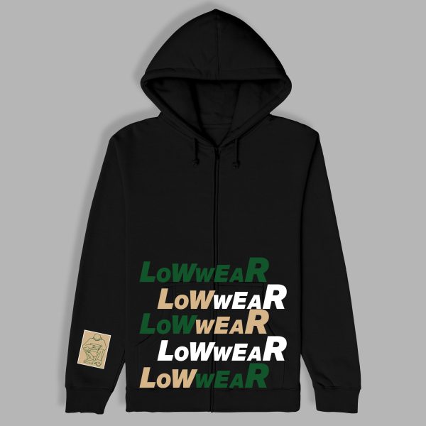 Low wear low print Cotton zip Hoodie